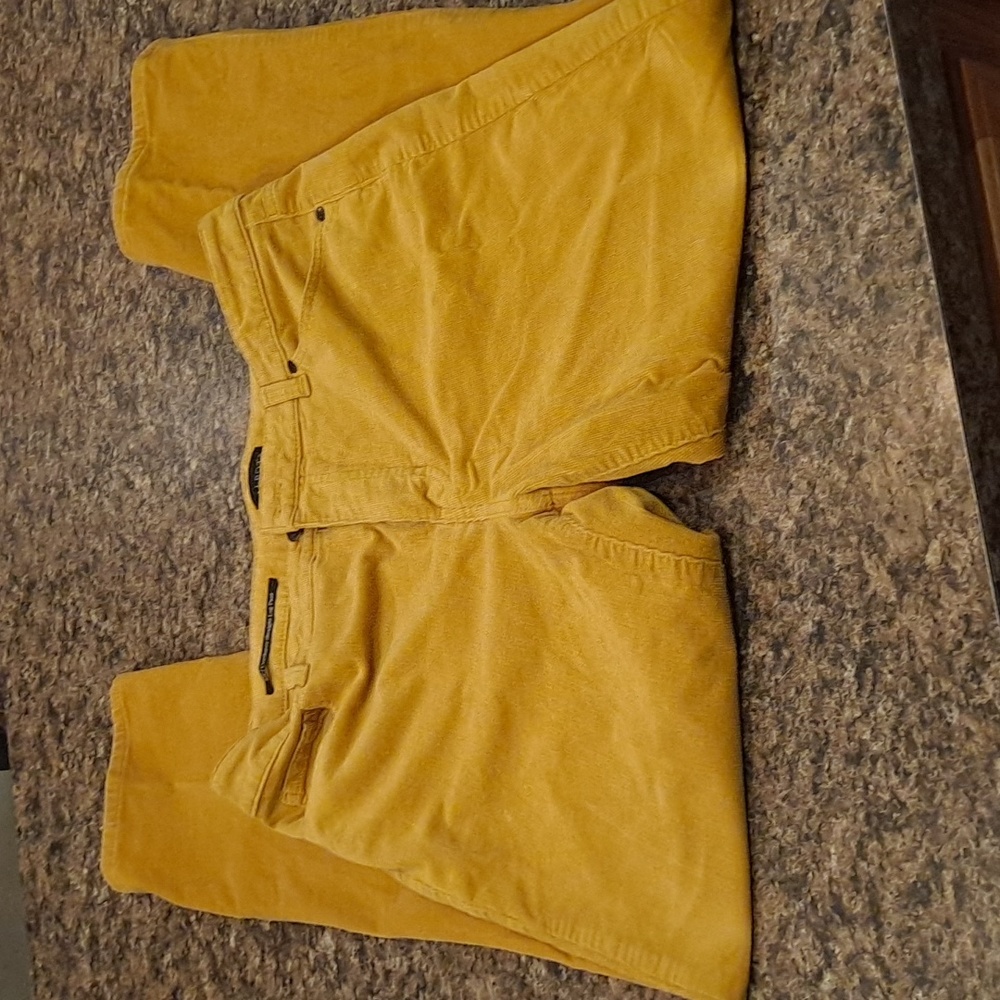 corduroy mustard ankle pants